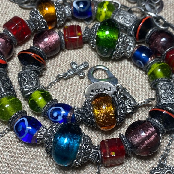 Chico's Lampwork Glass Chain Belt - Picture 2 of 8